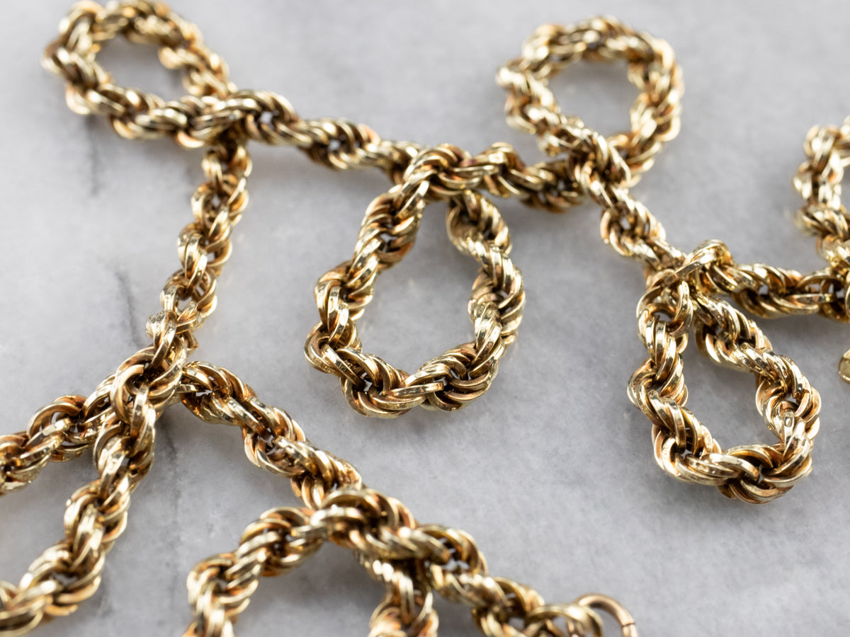 Chunky Gold Rope Twist Chain