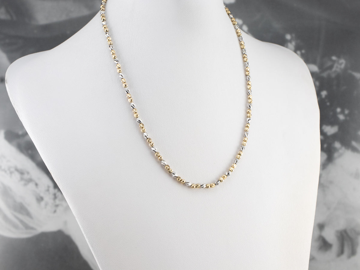 Two tone beaded necklace top