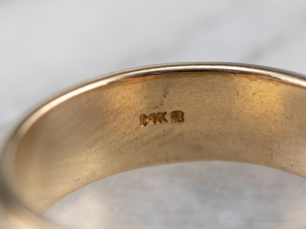 Engraved Gold Floral Band