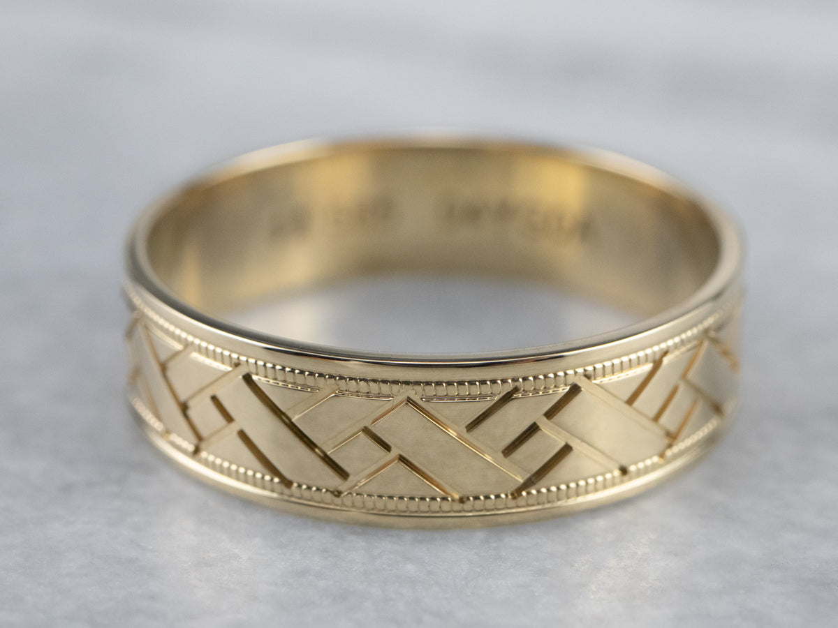 Braided Yellow Gold Pattern Band