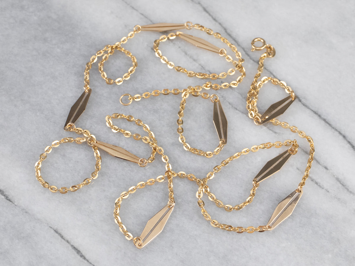 Vintage Yellow Gold Fancy Link Chain