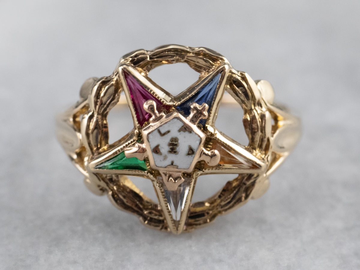 Orden de oro vintage del anillo de la estrella oriental