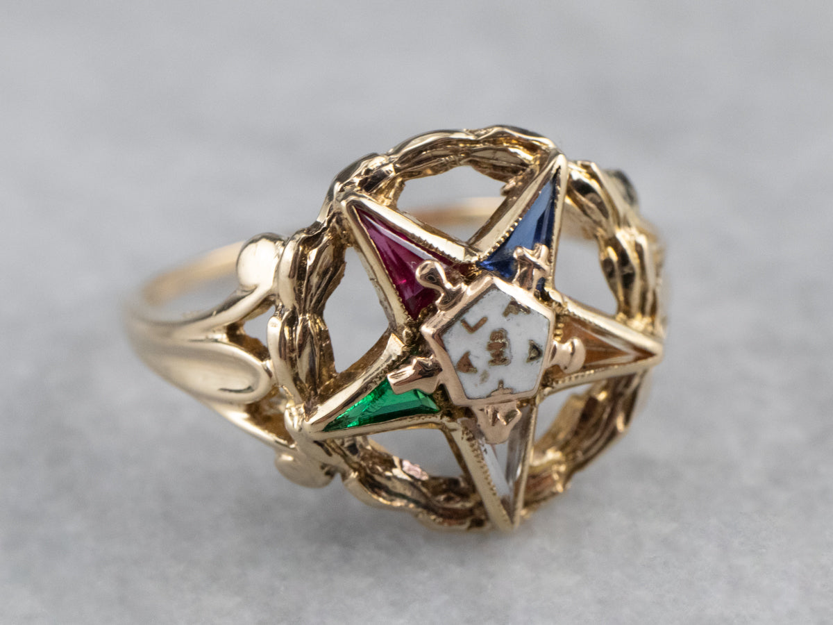 Vintage Gold Order of the Eastern Star Ring