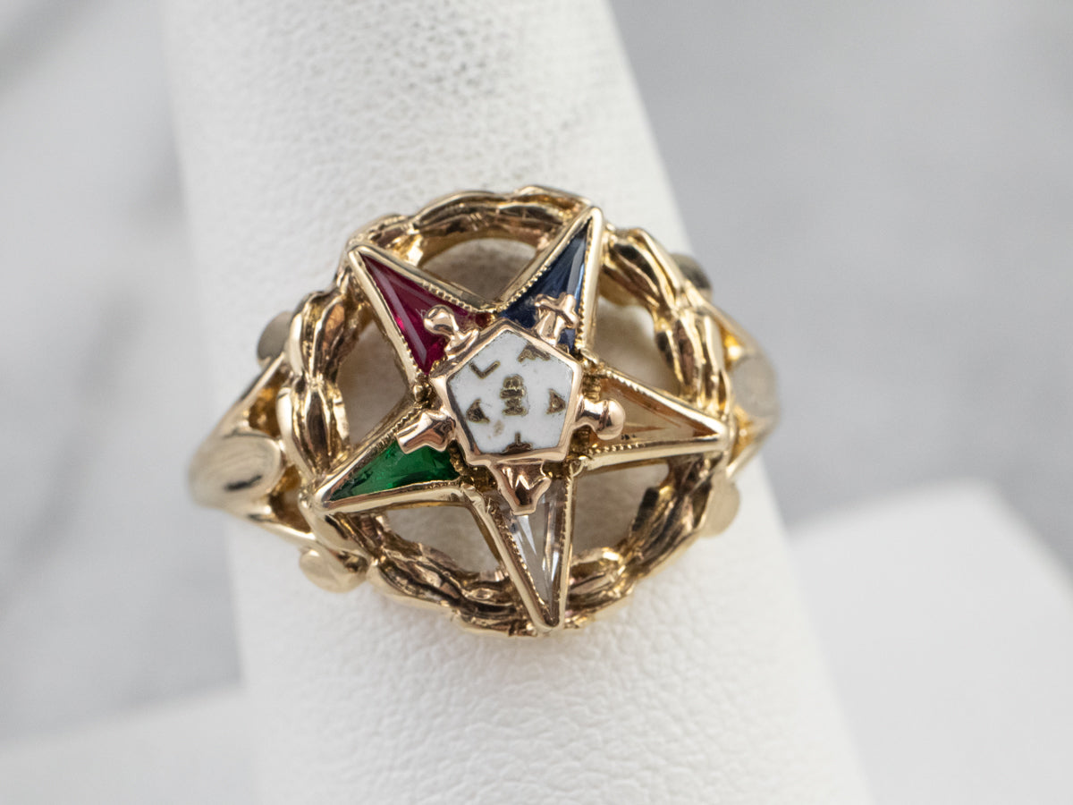 Vintage Gold Order of the Eastern Star Ring