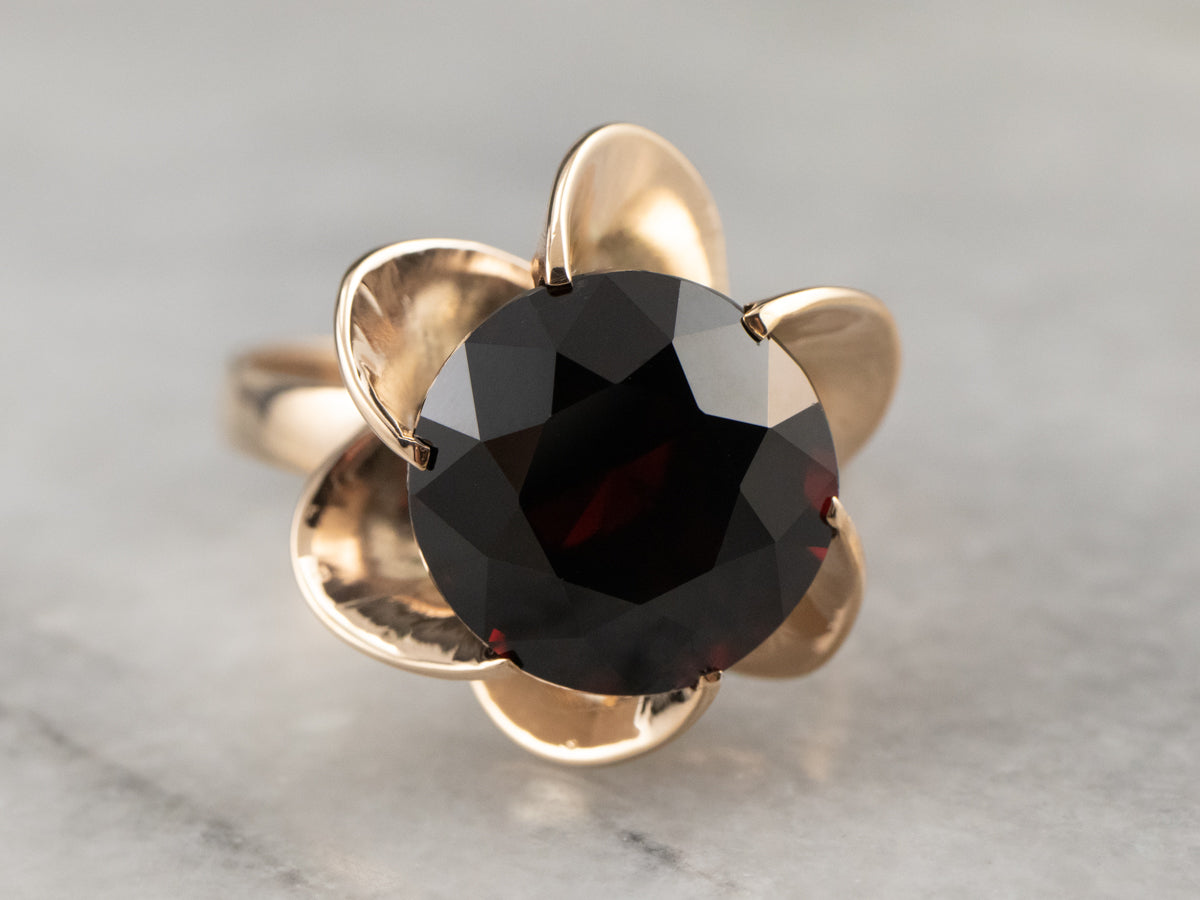 Pyrope Garnet Rose Gold Cocktail Ring