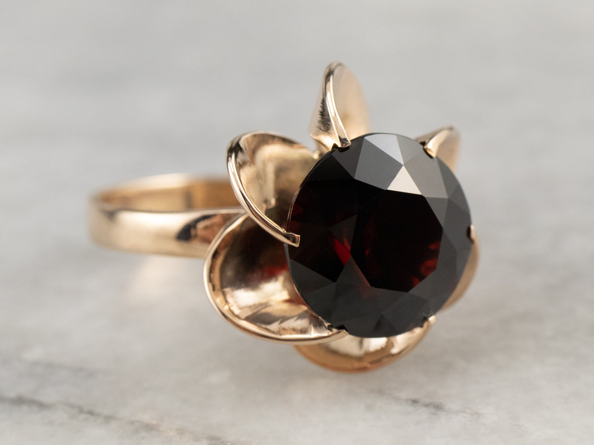 Pyrope Garnet Rose Gold Cocktail Ring