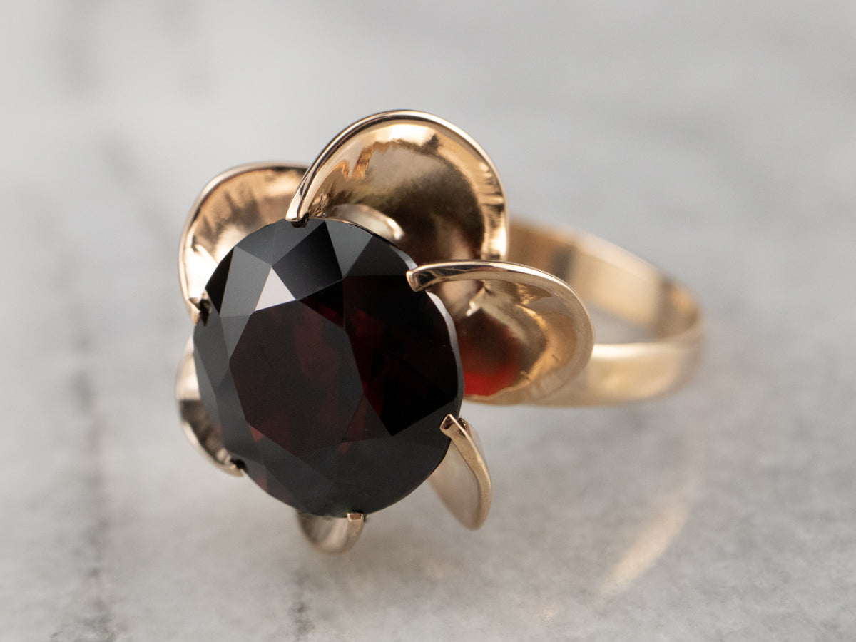 Pyrope Garnet Rose Gold Cocktail Ring