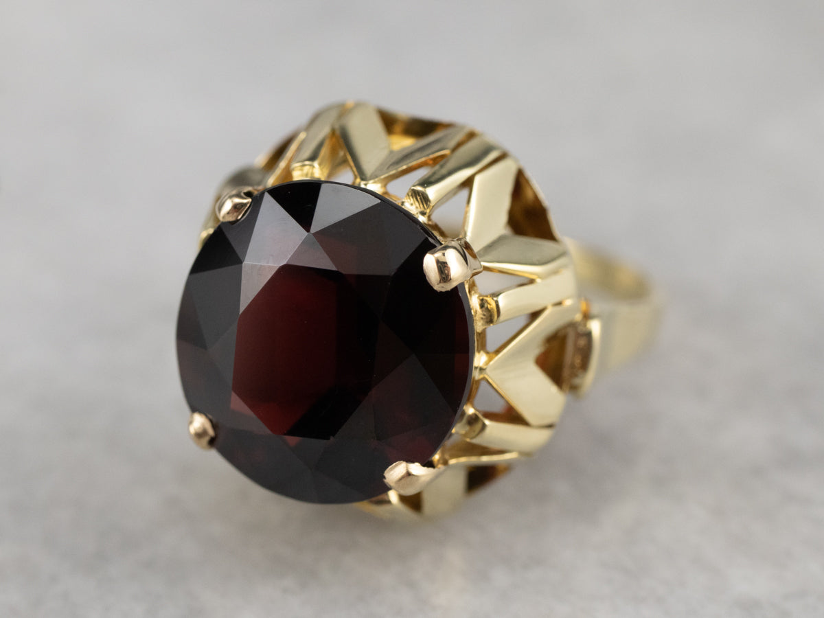 Garnet Gold Statement Ring