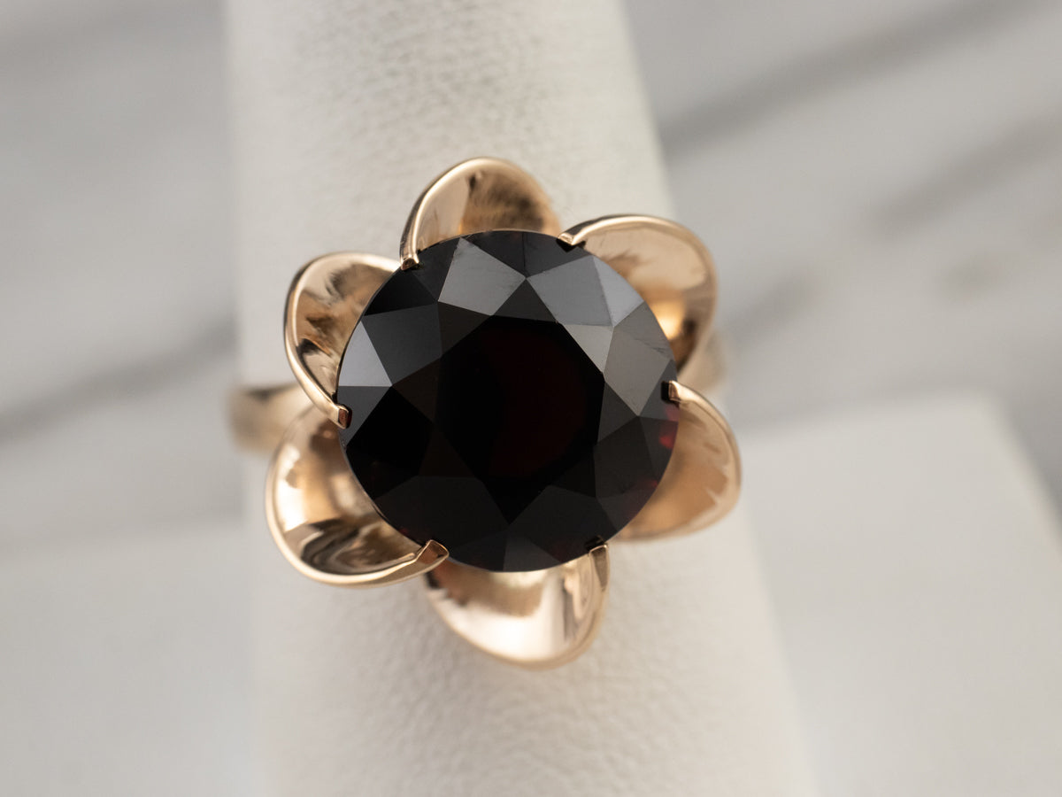 Pyrope Garnet Rose Gold Cocktail Ring