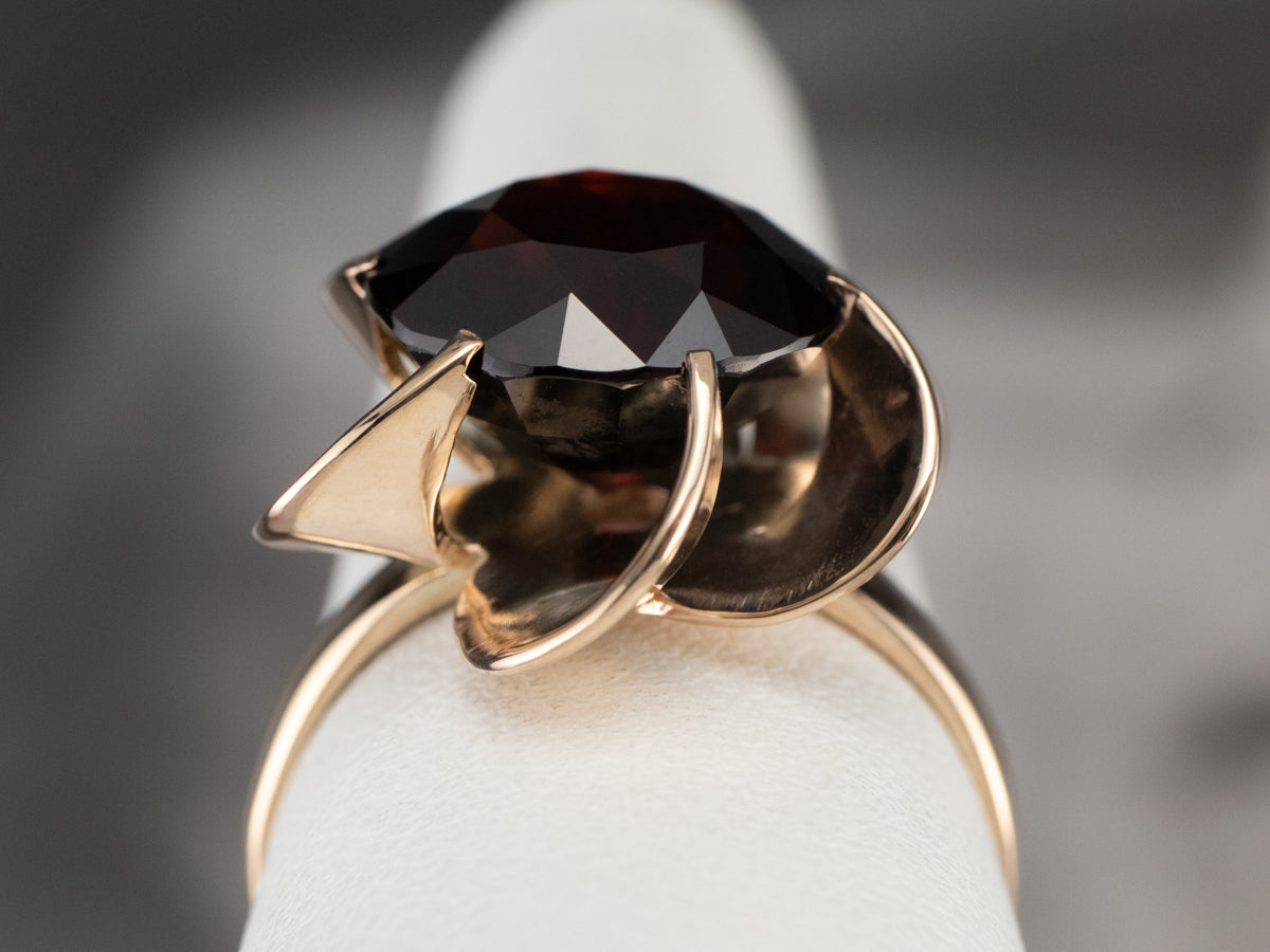 Pyrope Garnet Rose Gold Cocktail Ring