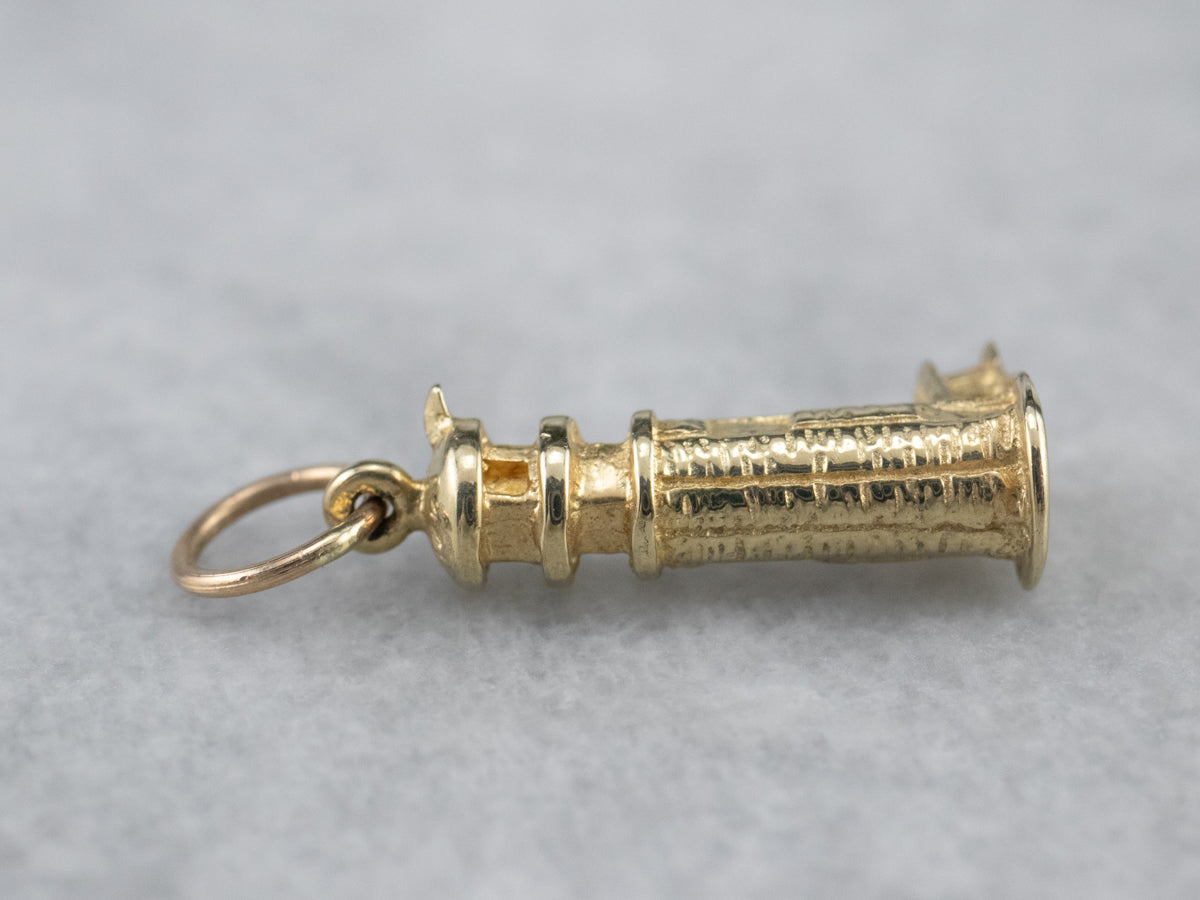 14K Gold Lighthouse Charm