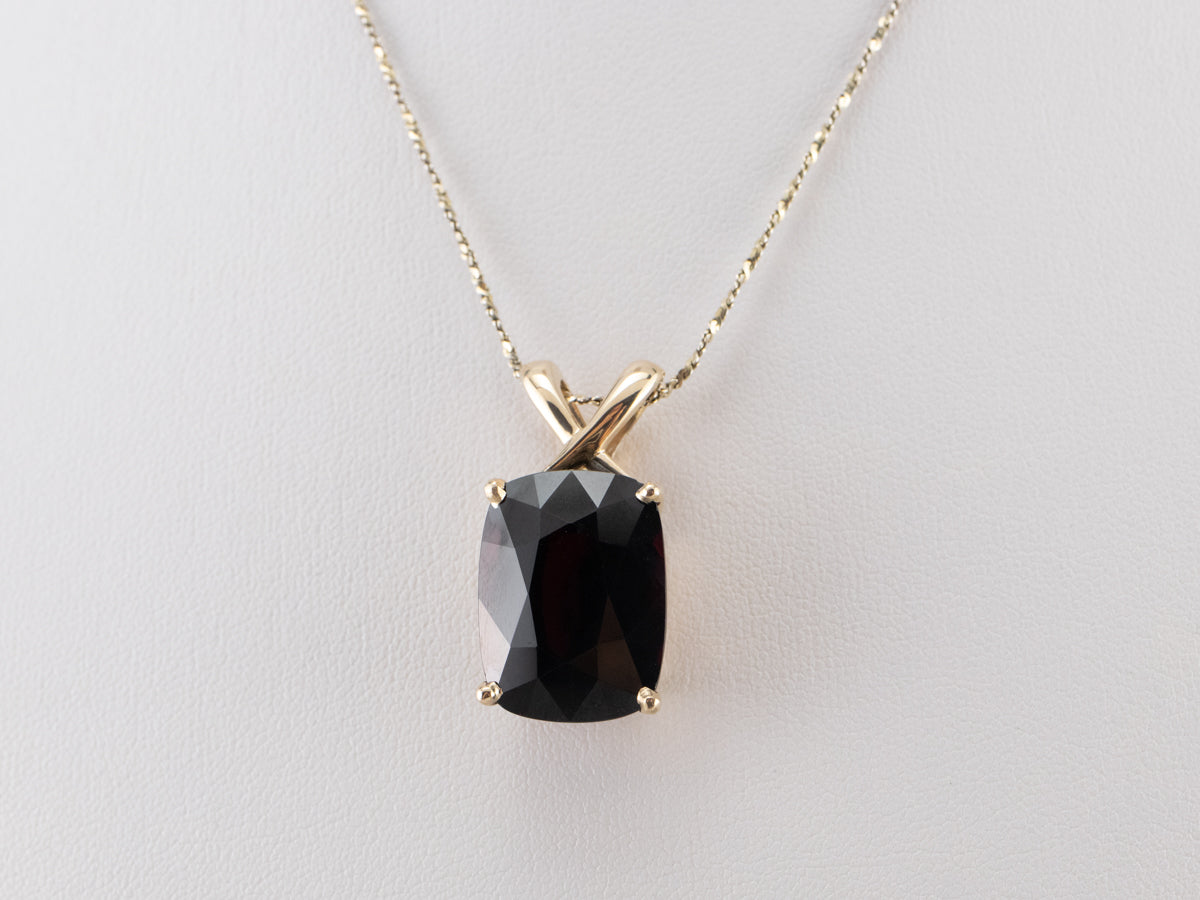 Garnet gemstone gold statement necklace outlets