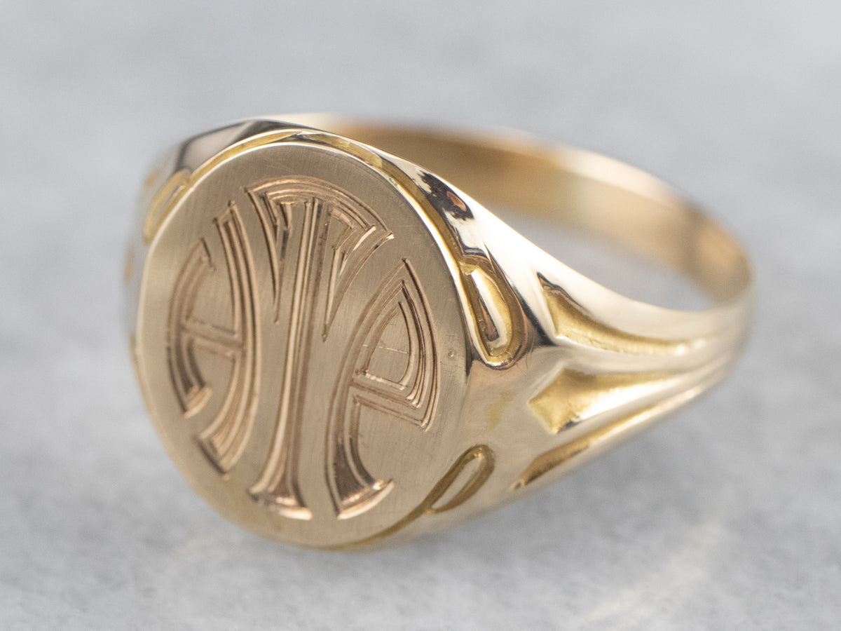 Art deco signet ring hot sale