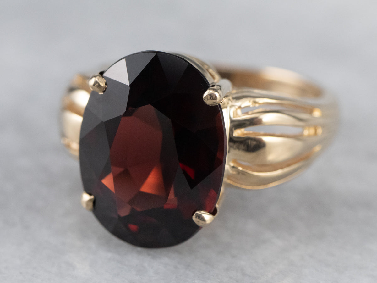 Pyrope Garnet Gold Statement Ring