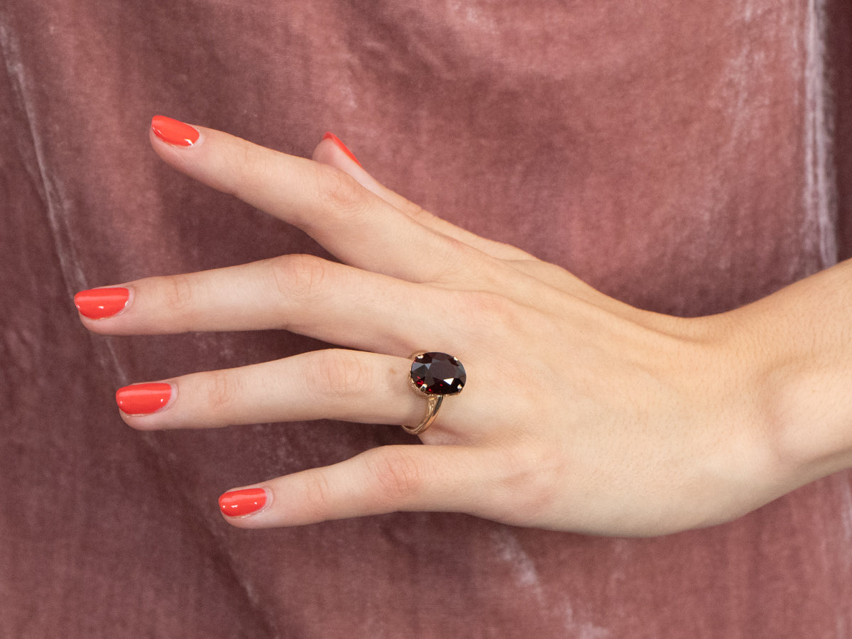 Pyrope Garnet Gold Statement Ring