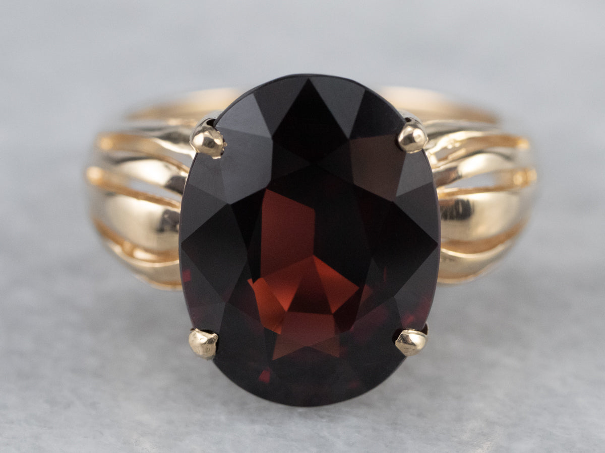 Pyrope Garnet Gold Statement Ring