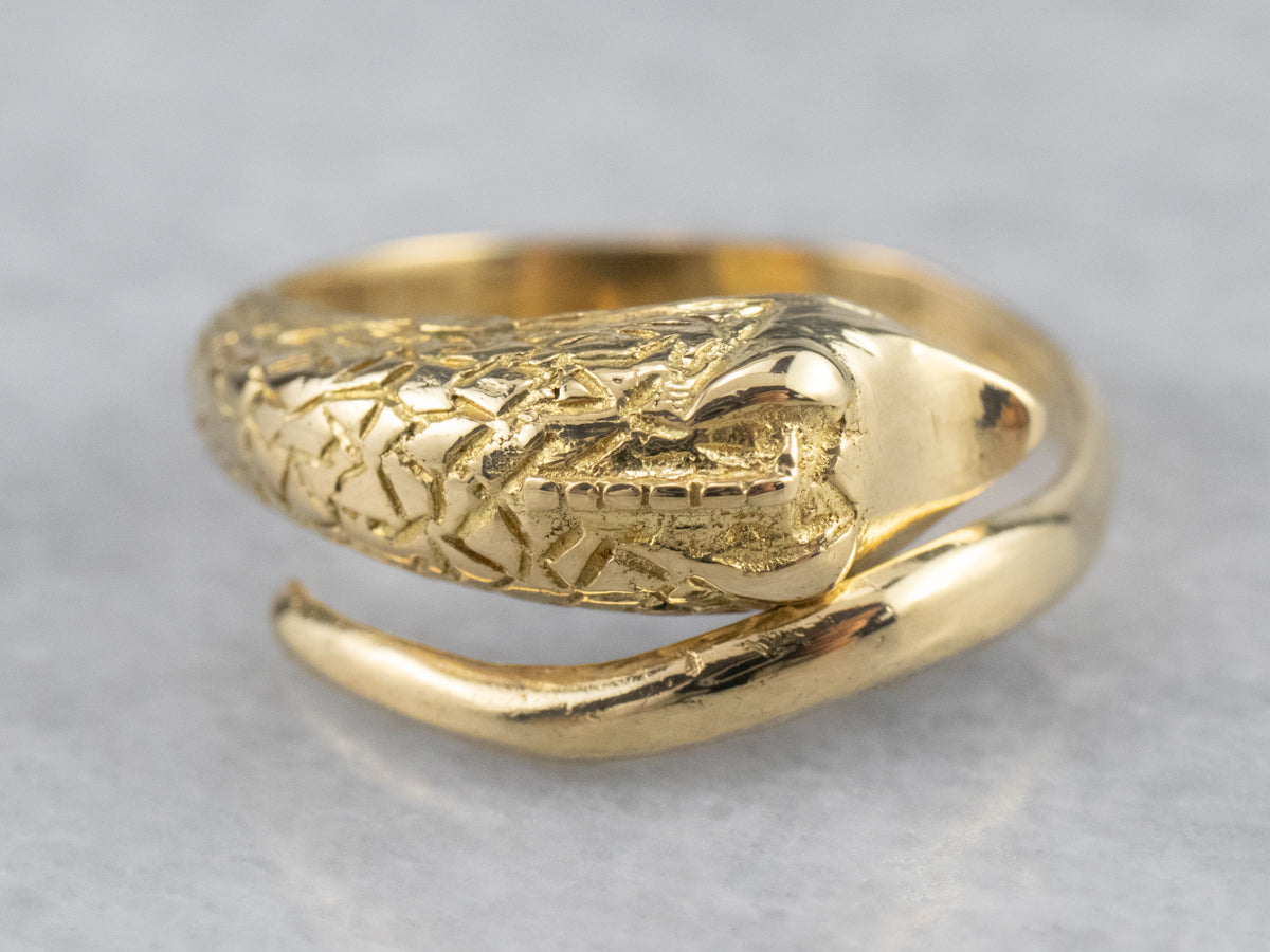 18K Yellow Gold Swan Wrap Ring