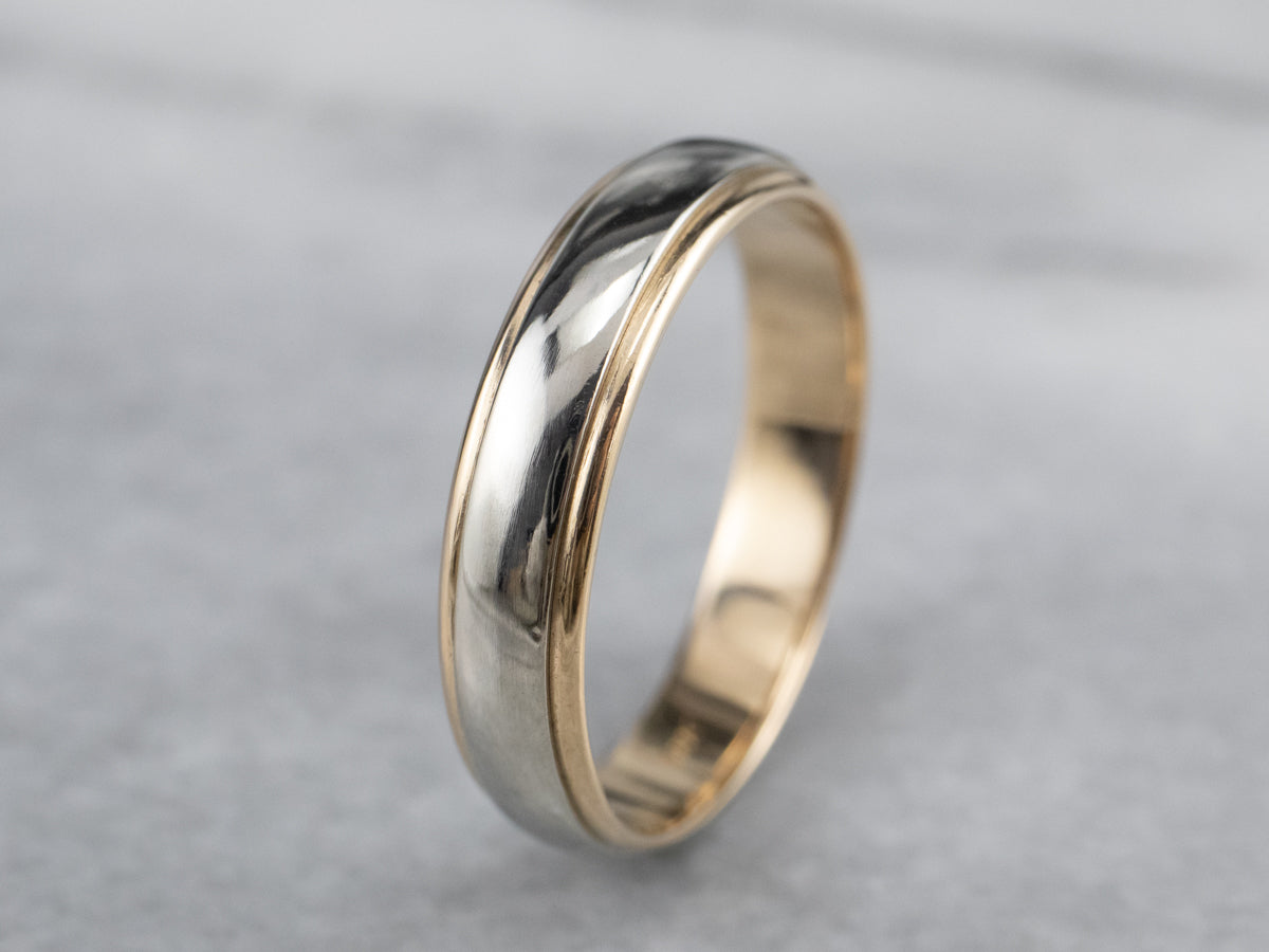 Classic Two Tone Gold Wedding Band