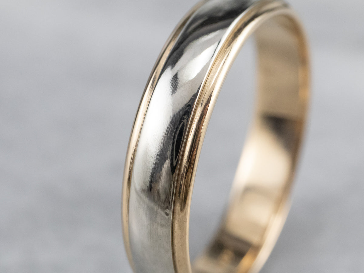 Classic Two Tone Gold Wedding Band