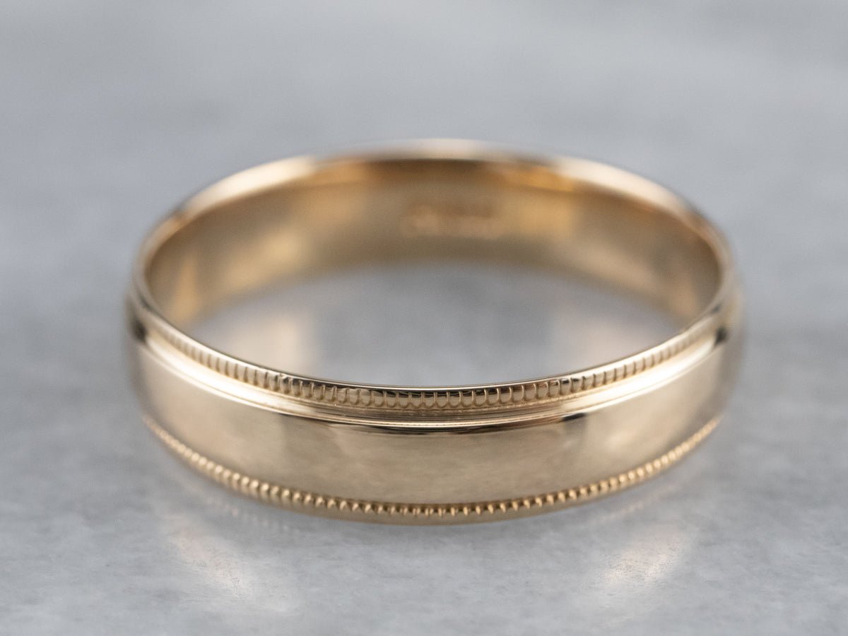 Gold Milgrain Edge Band