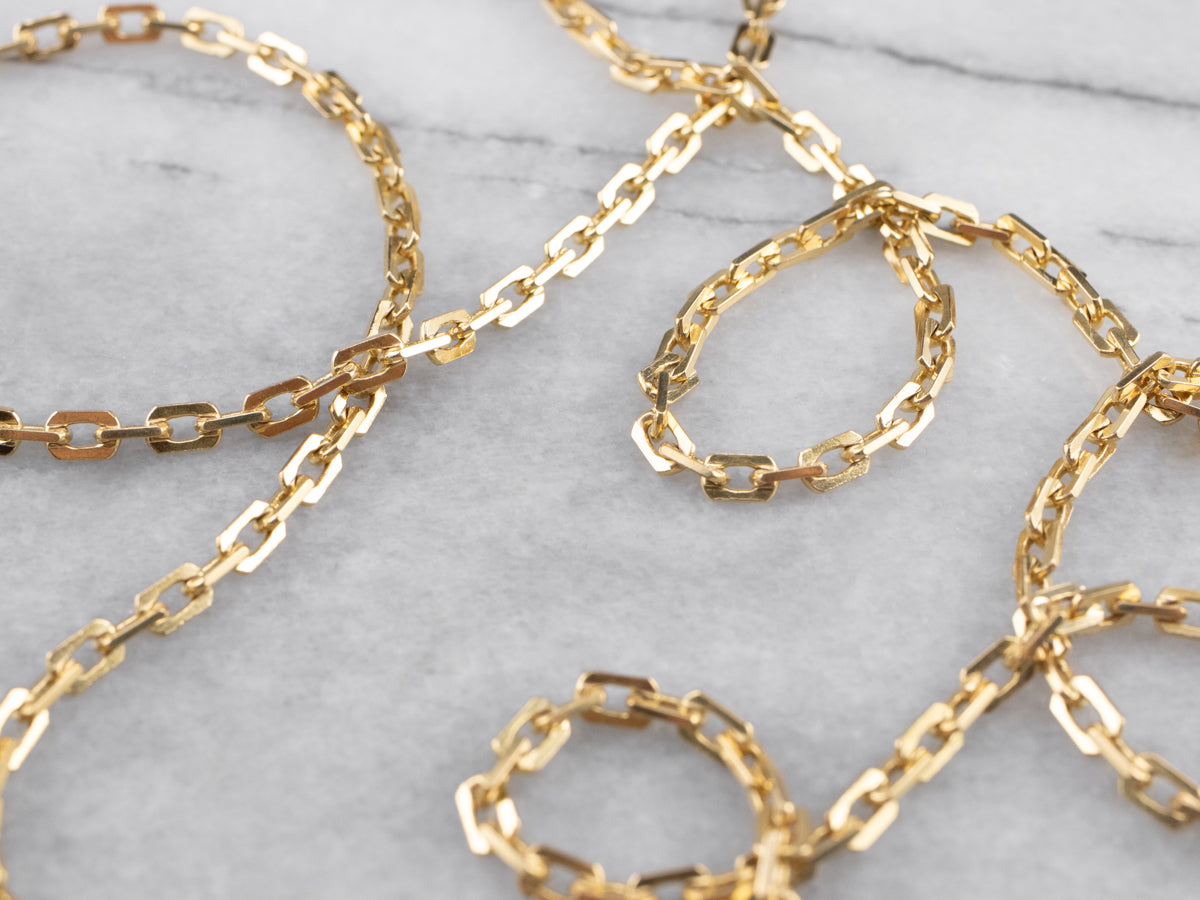 Bold Yellow Gold Rectangle Link Chain