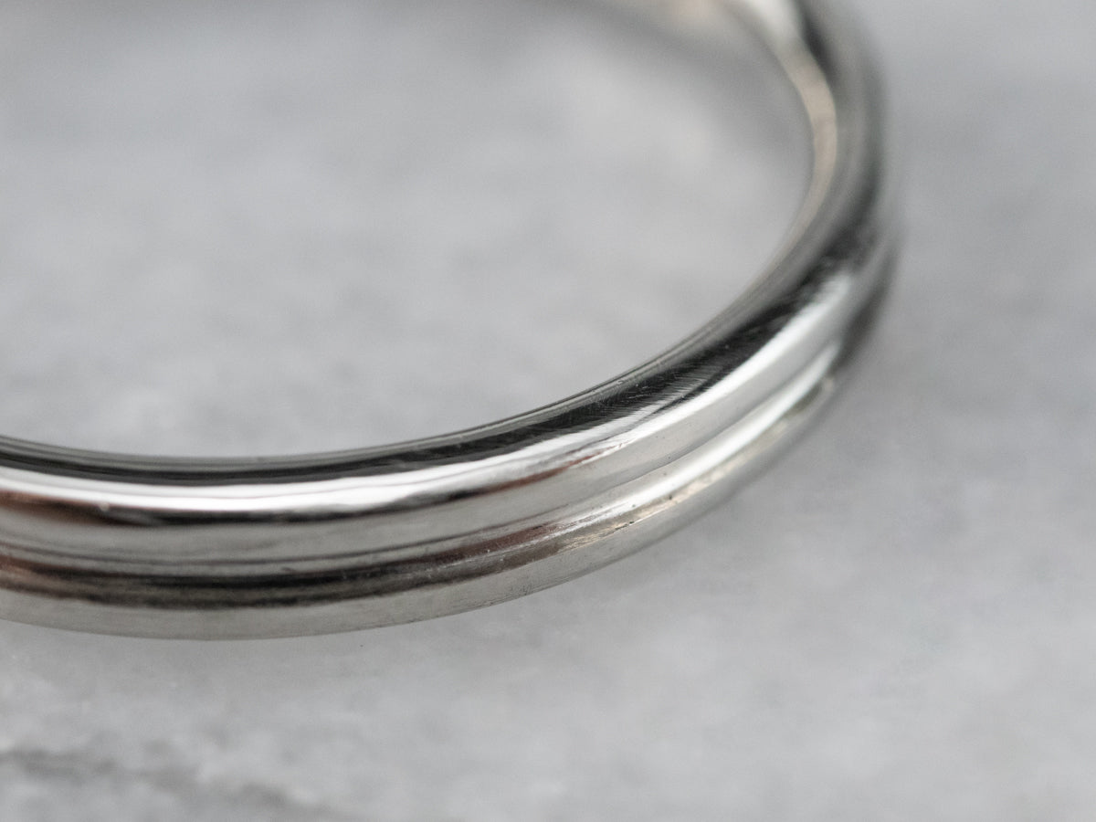 Sleek Stacked Platinum Band