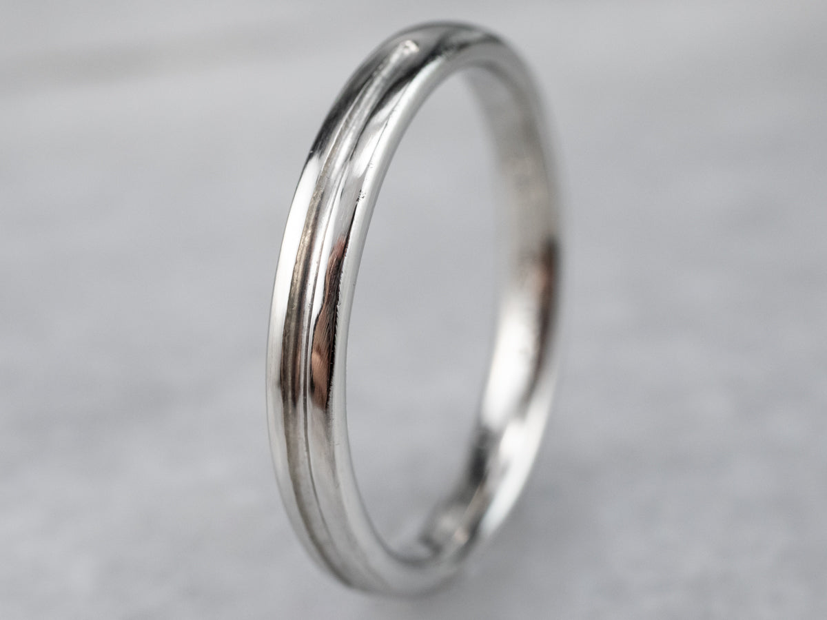 Sleek Stacked Platinum Band