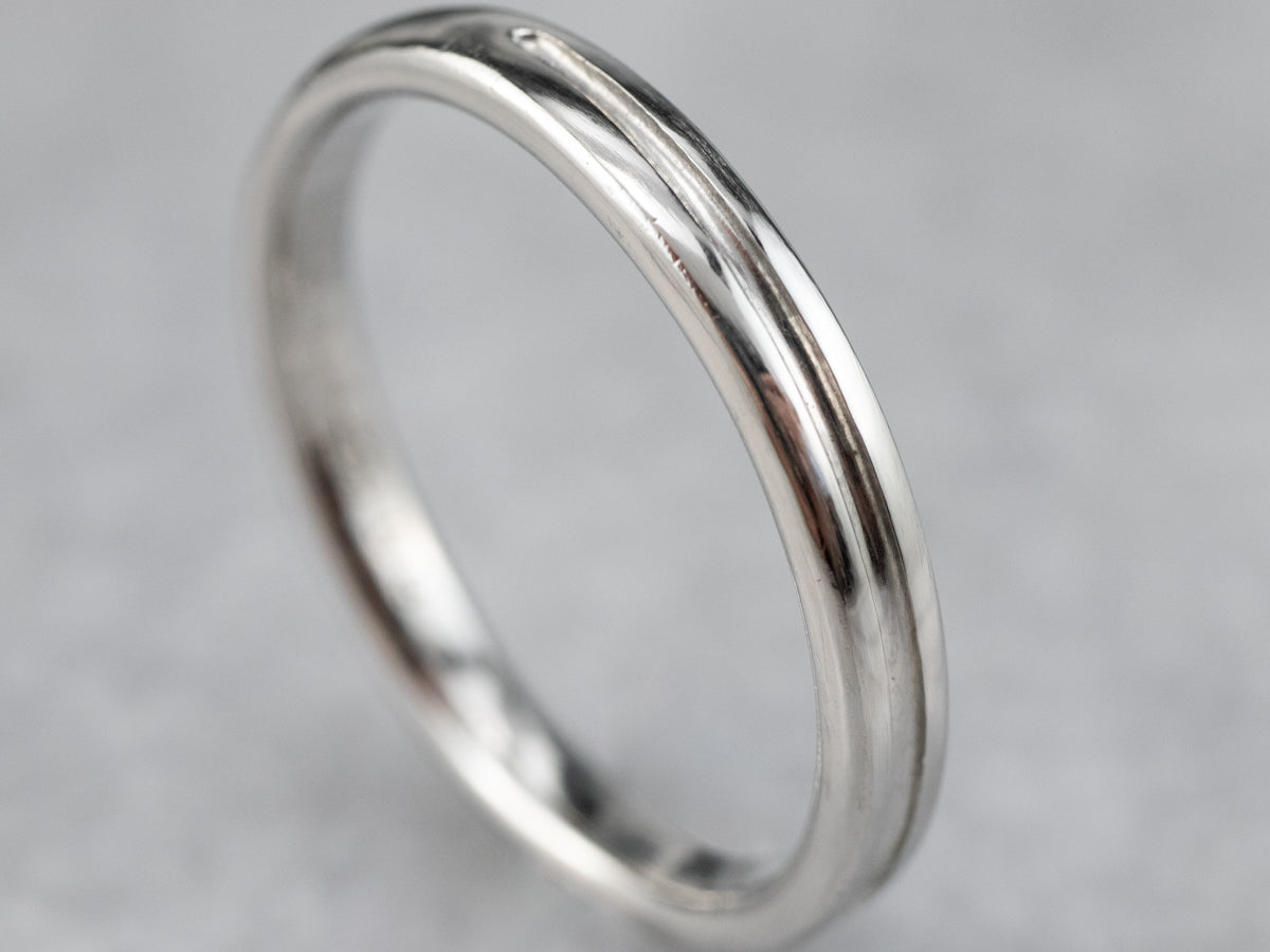 Sleek Stacked Platinum Band