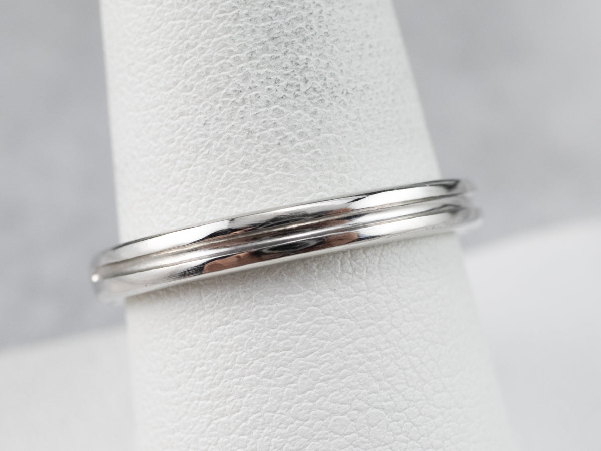 Sleek Stacked Platinum Band