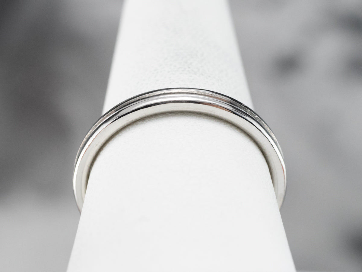 Sleek Stacked Platinum Band