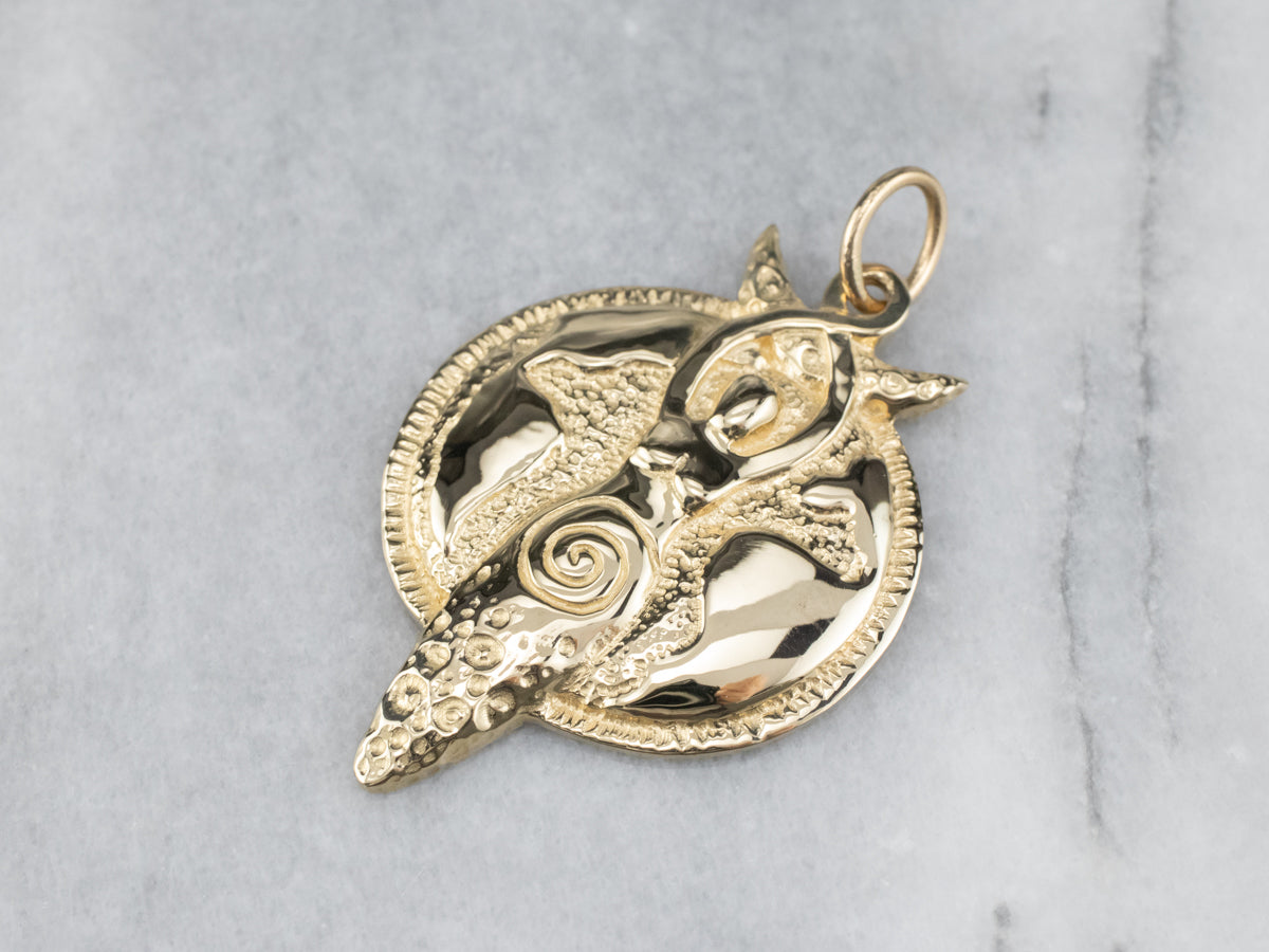 Earth Goddess Heavy Gold Pendant