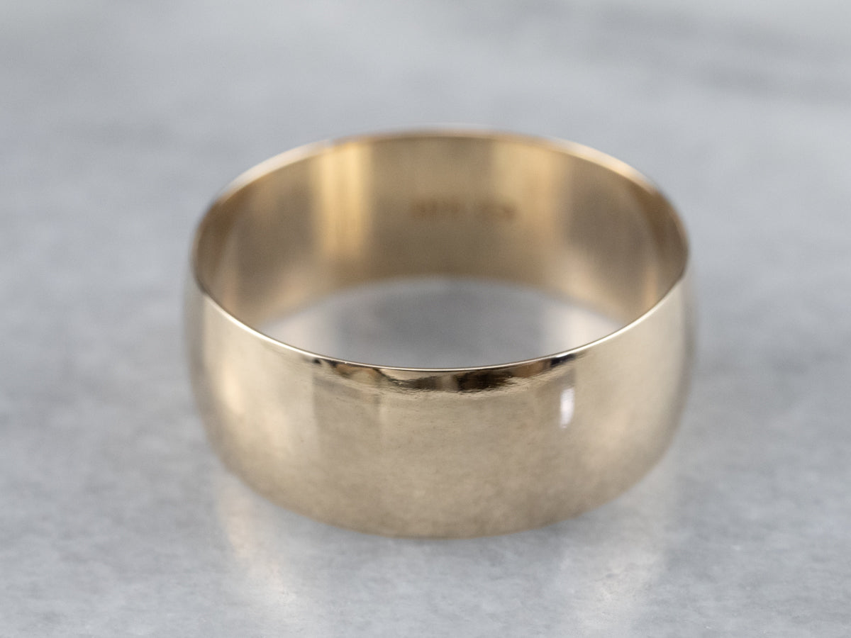 Wide Plain Gold Wedding Band