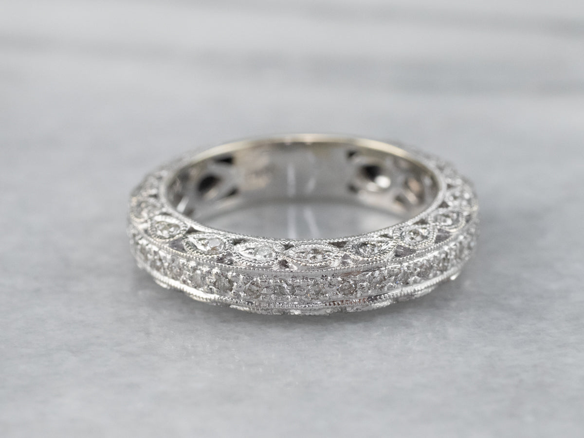 Sparkling Diamond Filigree Band