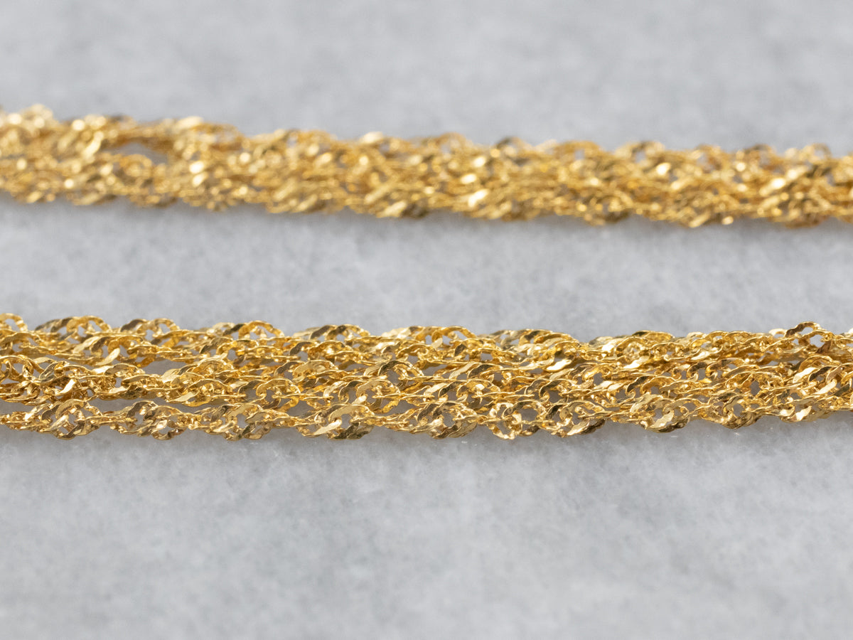 Yellow Gold Singapore Chain Earrings