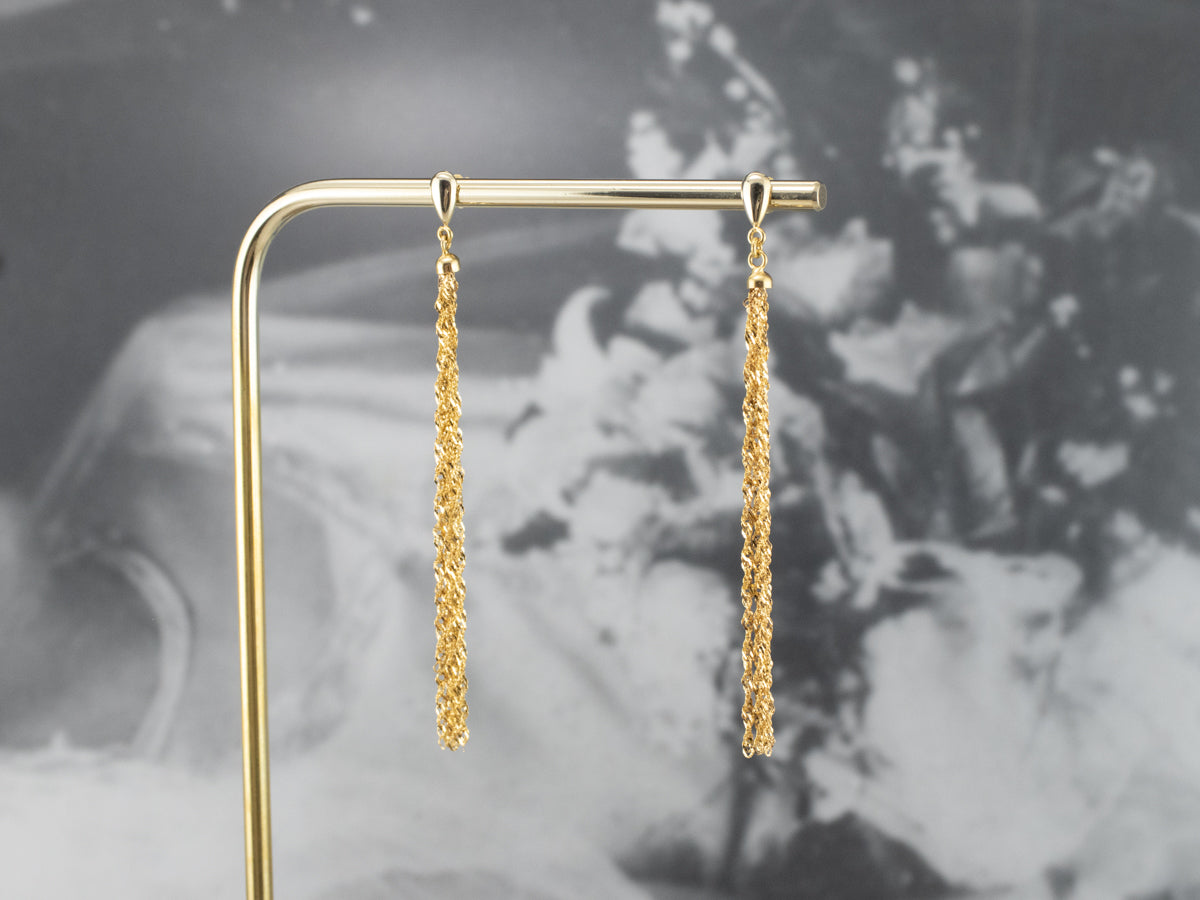 Yellow Gold Singapore Chain Earrings