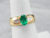 Emerald Diamond 18K Unisex Ring