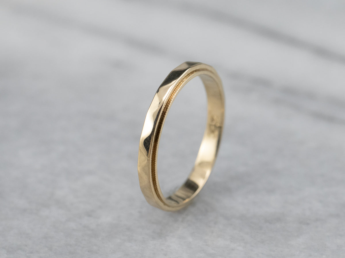 1950s Gold Faceted Band