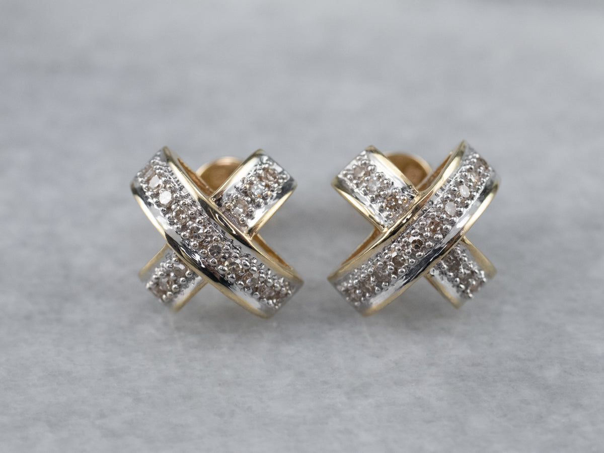 Diamond X Stud Earrings