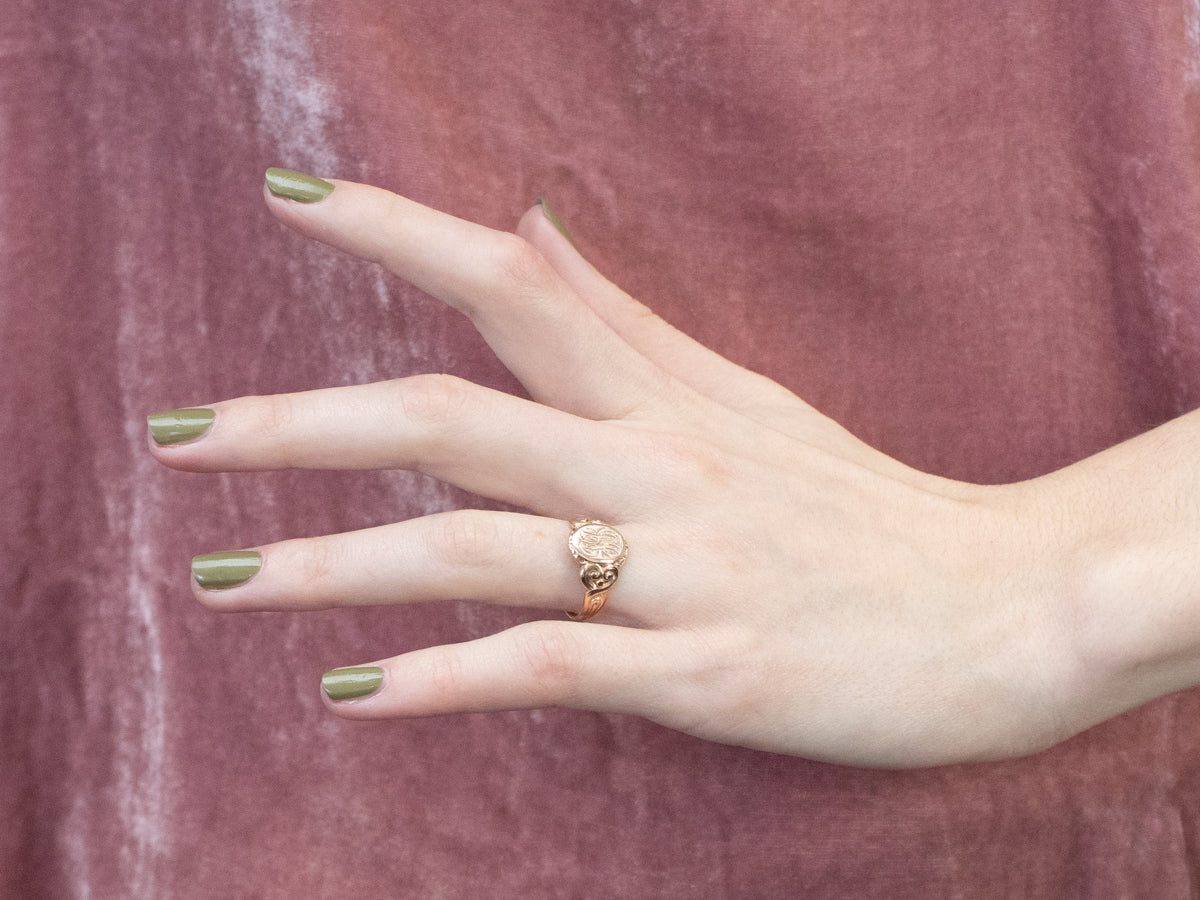 Antique "JRR" Ornate Gold Signet Ring