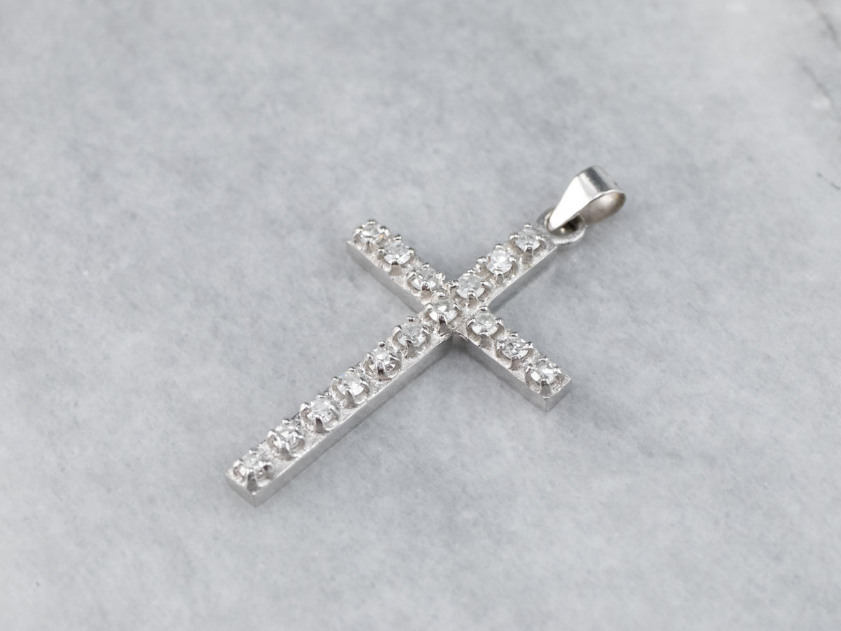 Diamond White Gold Cross Pendant