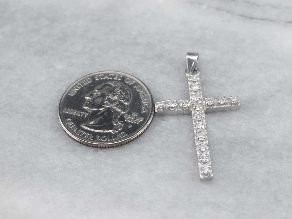 Diamond White Gold Cross Pendant