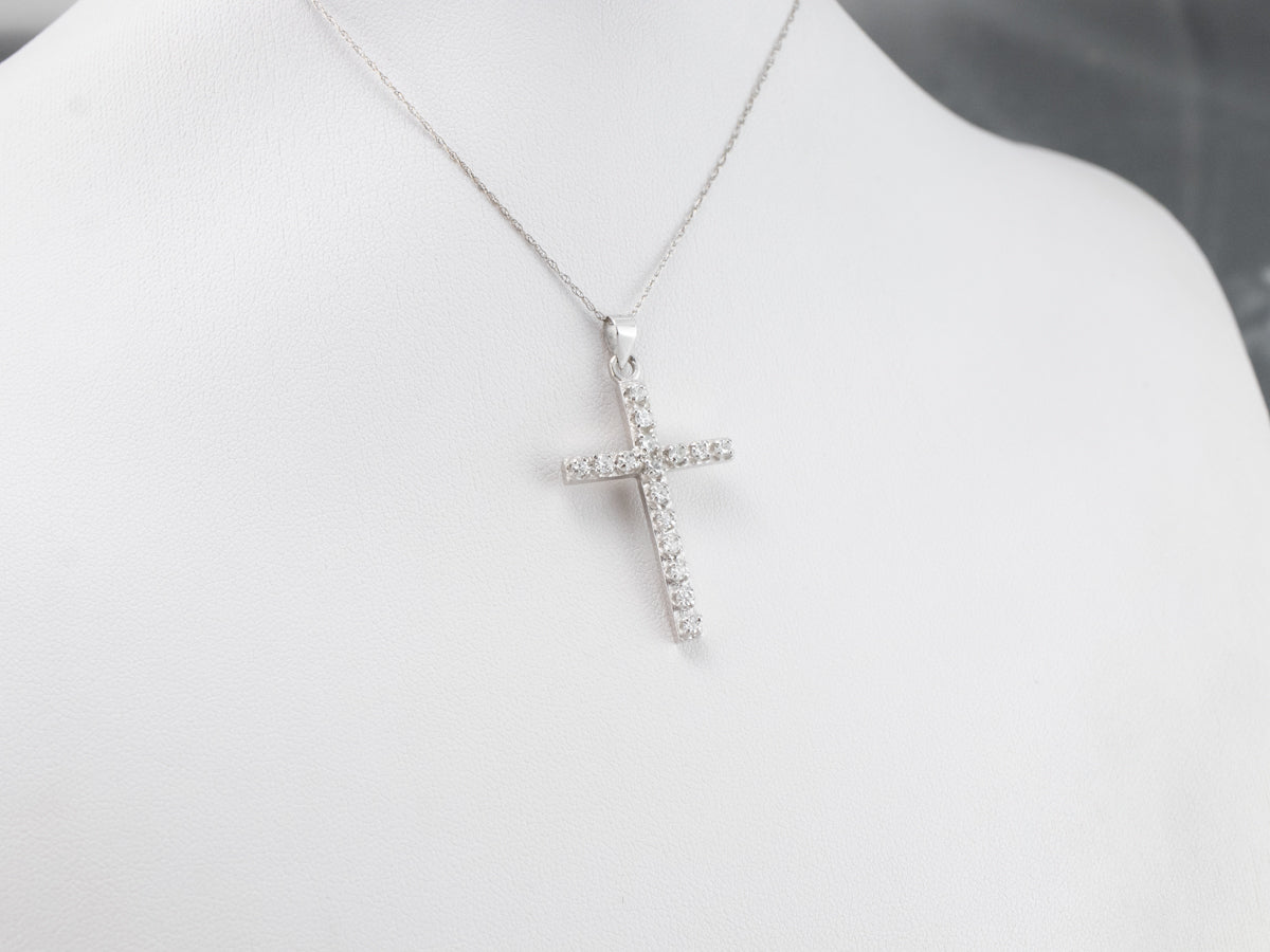 Diamond White Gold Cross Pendant