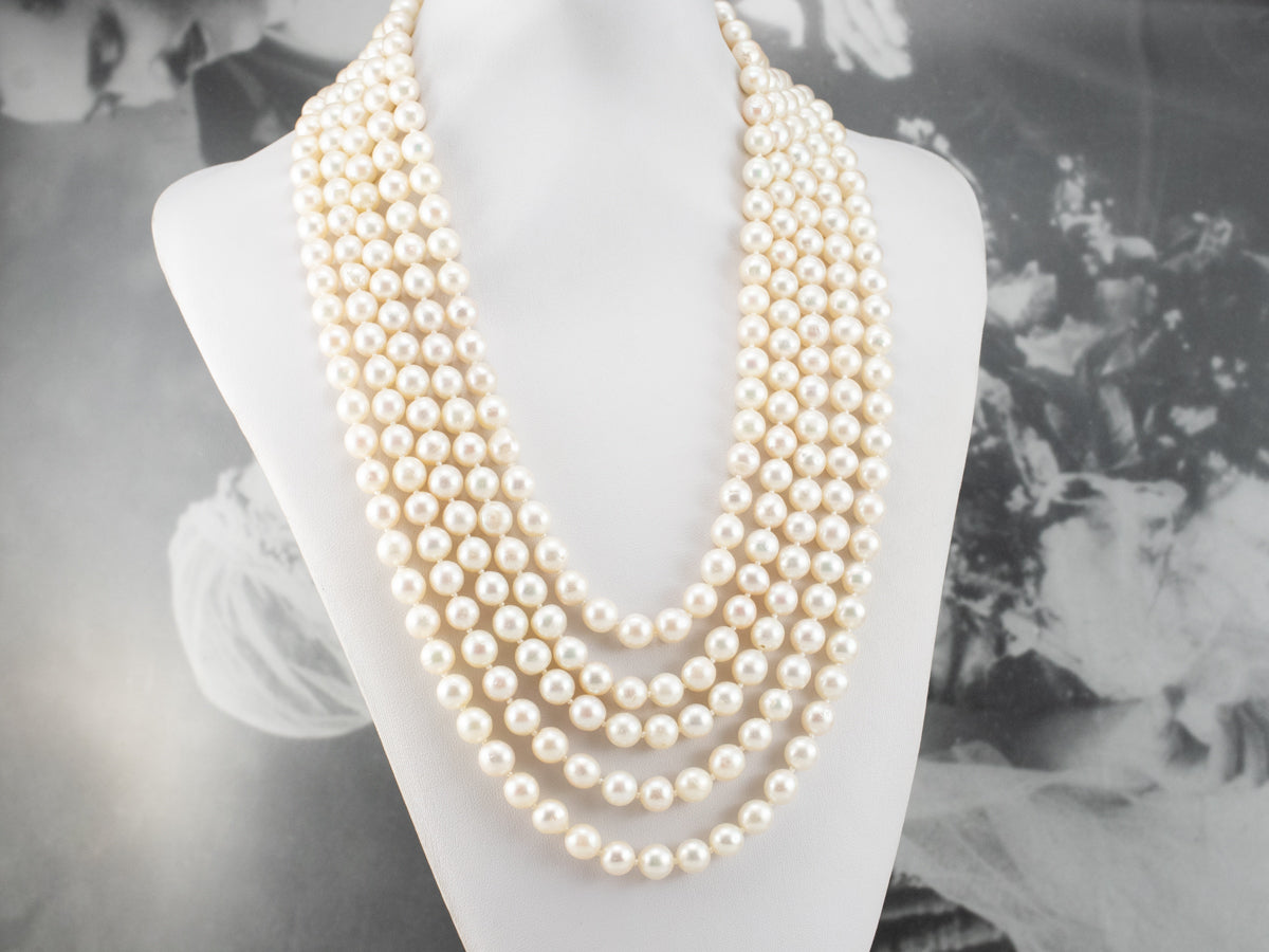 Retro Era Culture Pearl Ruby and Diamond Necklace