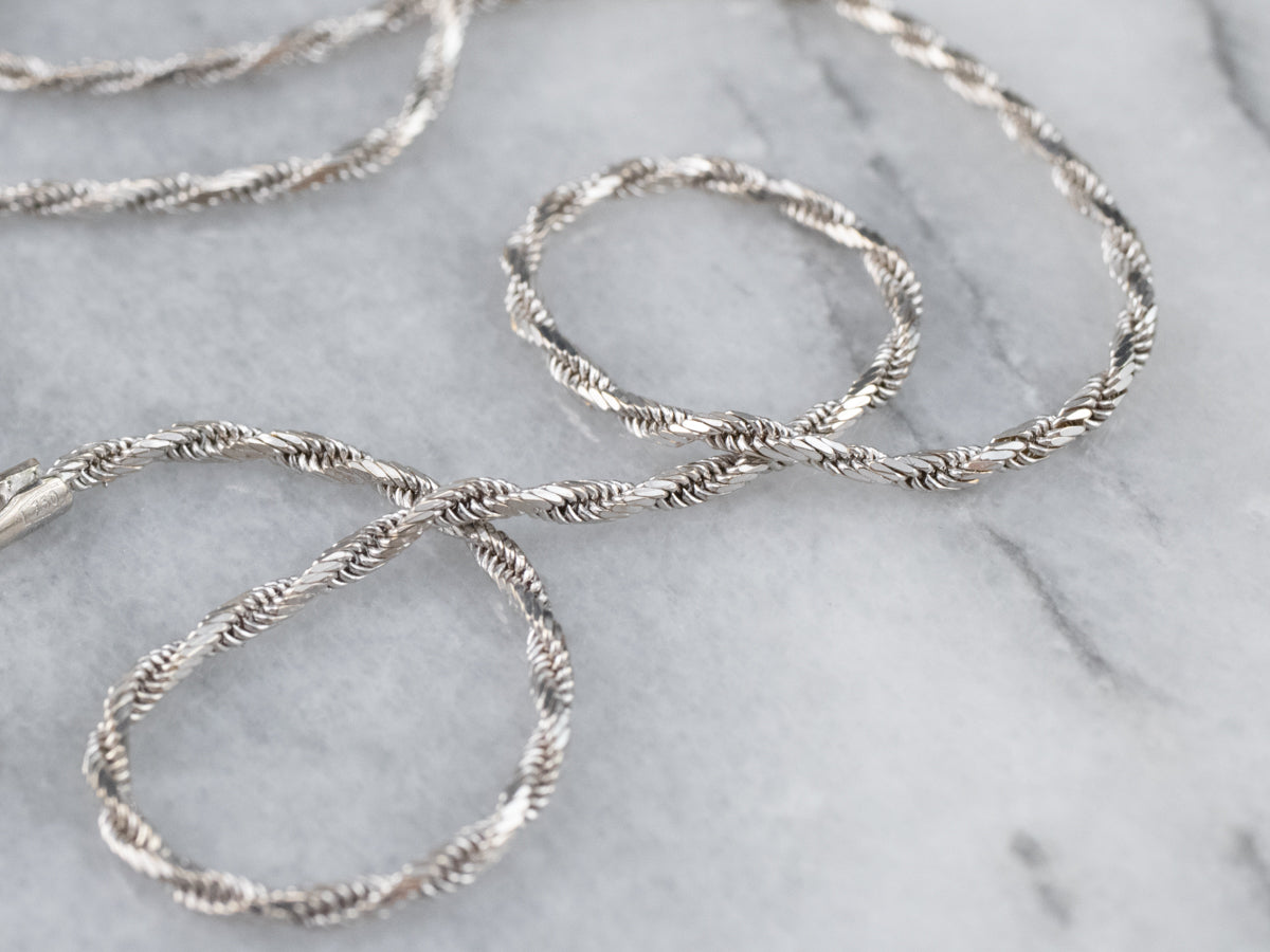 Fancy Twist White Gold Chain Necklace