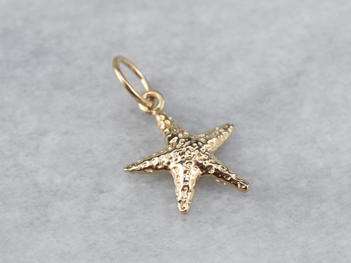 Gold Starfish Pendant Charm