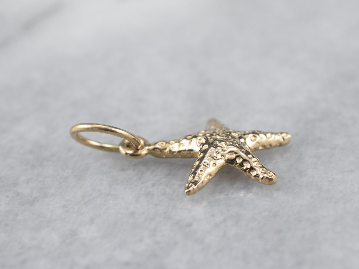 Gold Starfish Pendant Charm