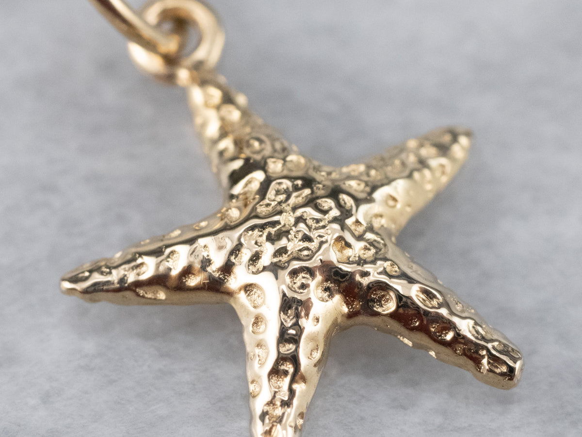 Gold Starfish Pendant Charm