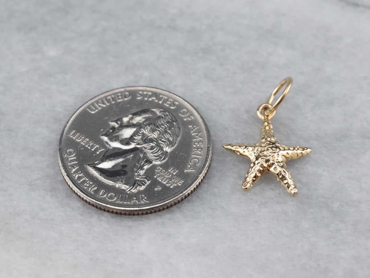 Gold Starfish Pendant Charm