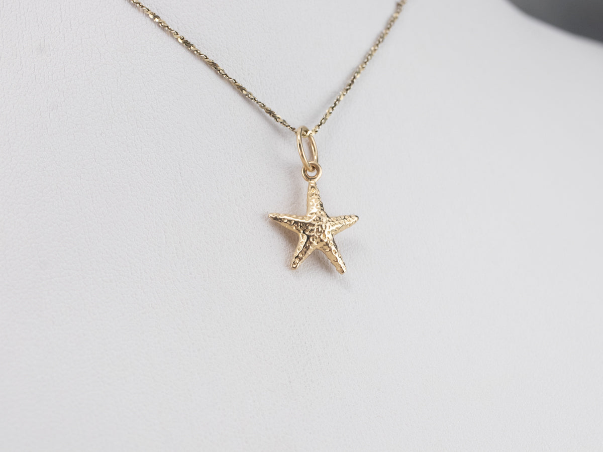 Gold Starfish Pendant Charm