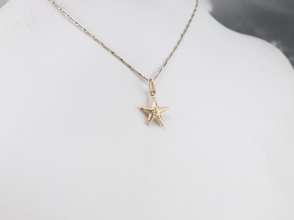 Gold Starfish Pendant Charm